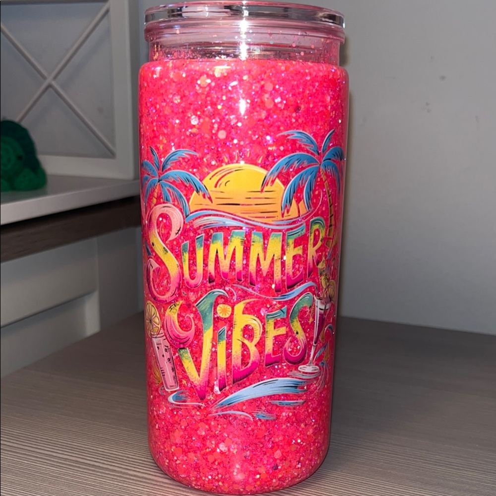 Summer Vibes Pink Tumbler